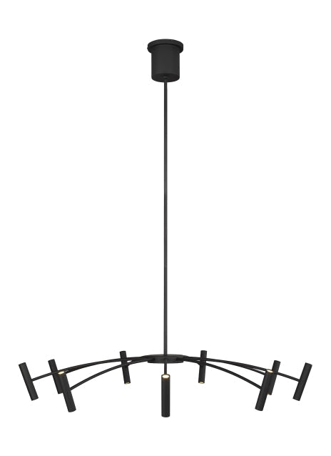 Modern Aerial LED Chandelier In Matte Black