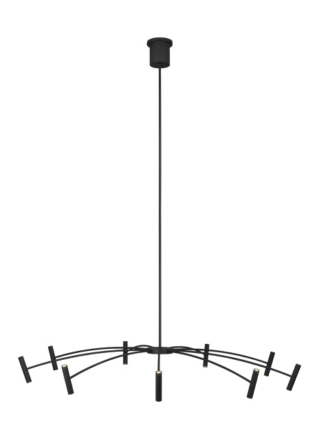 Modern Aerial LED Chandelier In Matte Black