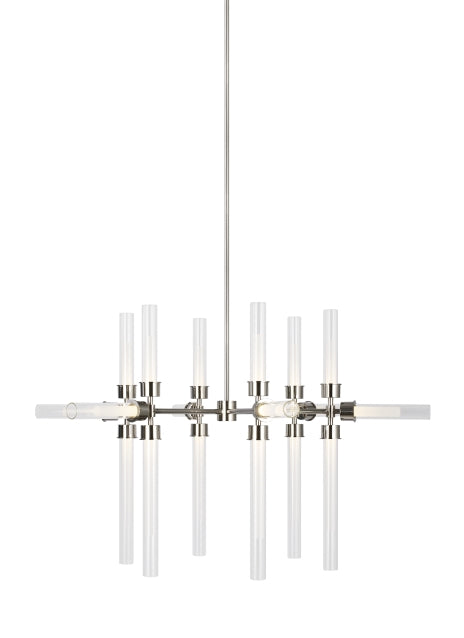 Modern Linger LED Chandelier In Polished Nickel