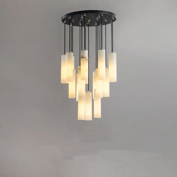 Alabaster Modern Art Round Chandelier