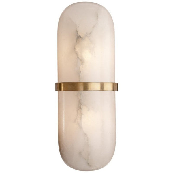 Alabaster Melange Round Form Sconce