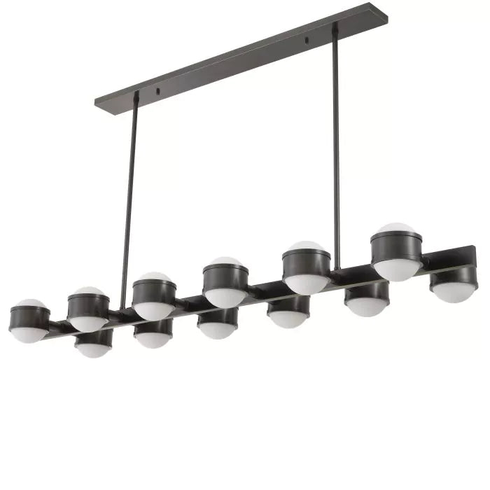 Aldo Modern Chandelier - (Bronze Highlight Finish | White Glass) 