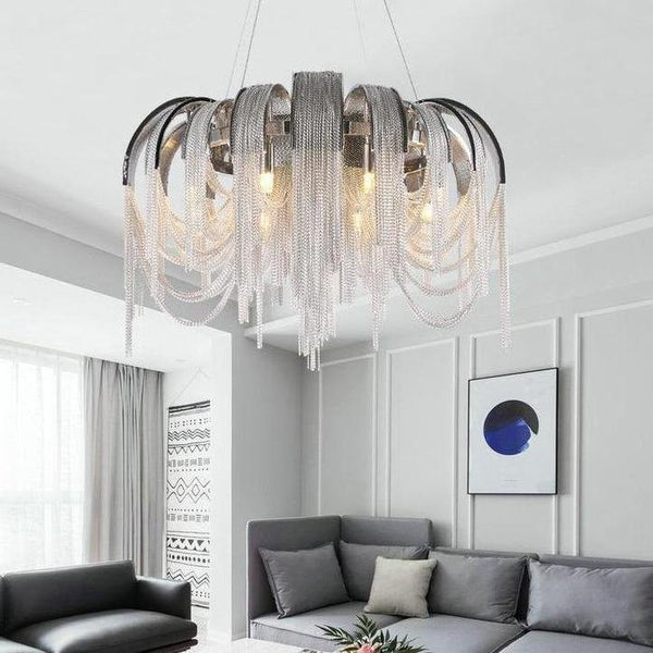 Luxury Aluminum Chain Tassel Chandelier