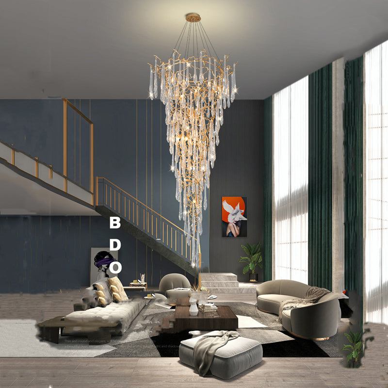 Ambos Crystal Droplet Branch Chandelier FOR Foyer