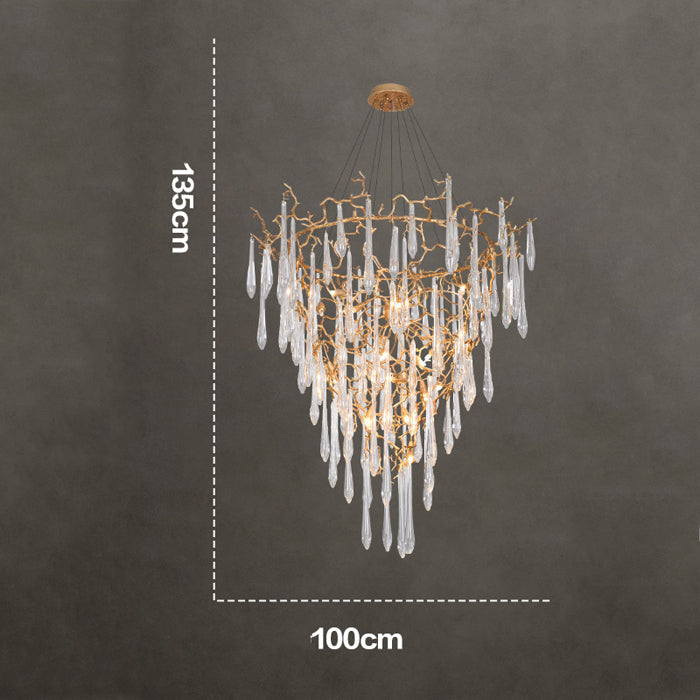 Ambos Crystal Droplet Branch Chandelier FOR Foyer