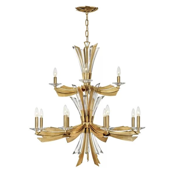 Bergert 12 Lights Two tier Chandelier