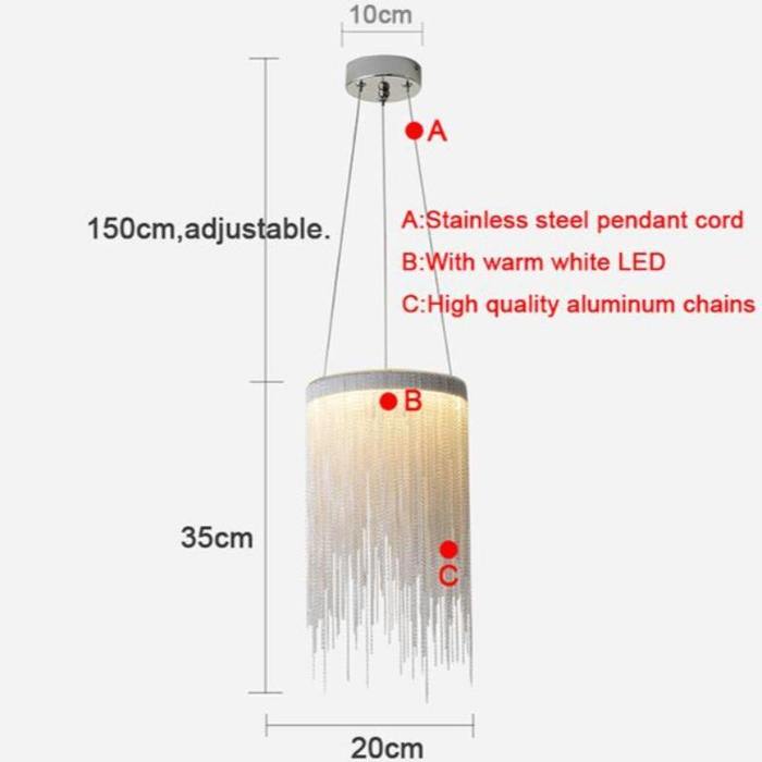 Daph Aluminum Chain Tassel Pendant Light