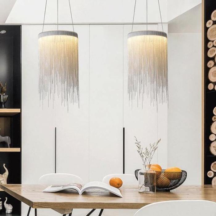 Daph Aluminum Chain Tassel Pendant Light