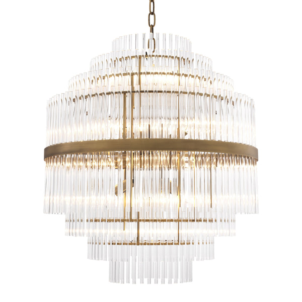 Marais Modern Brass Glass Chandelier - [Brass]