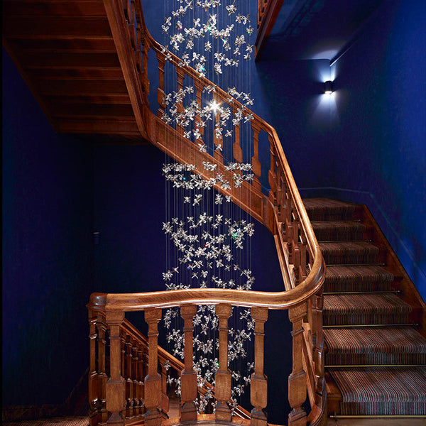 Flower Crystal Bespoke Chandelier For Staircase