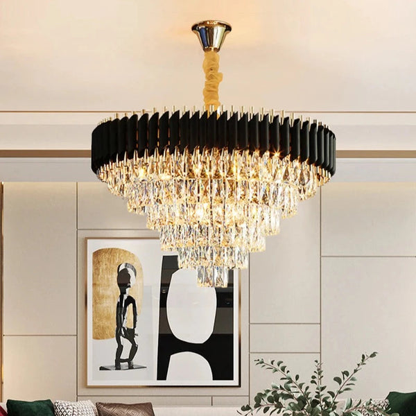 Verano CrystalRound Chandelier, Black