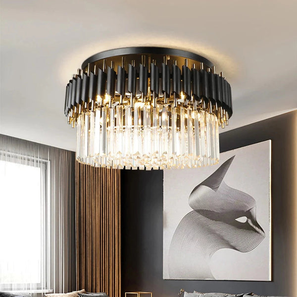 Verano Flush Mount Crystal Chandelier