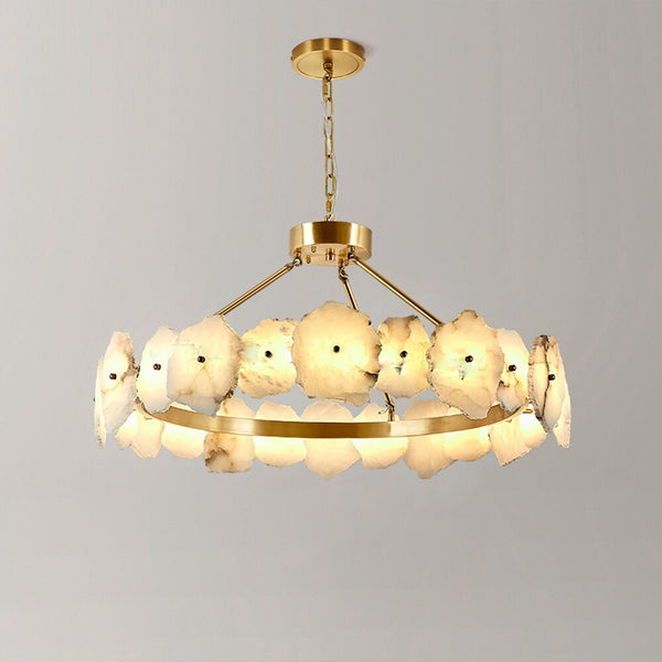 Natural Alabaster Modern Round Chandelier