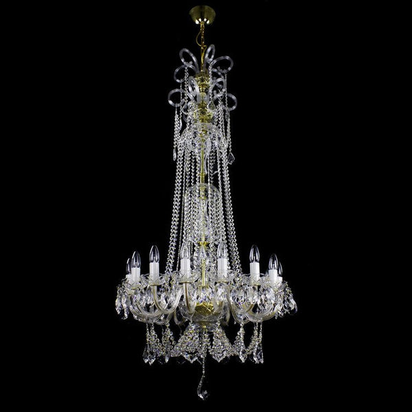 Princesse 15 Gold/Silver Crystal Glass Chandelier - Wranovsky