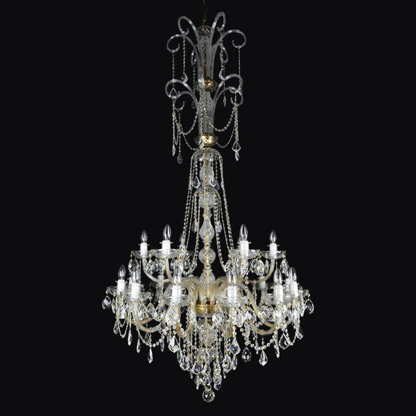 Princesse 18 Gold/Silver Crystal Glass Chandelier - Wranovsky