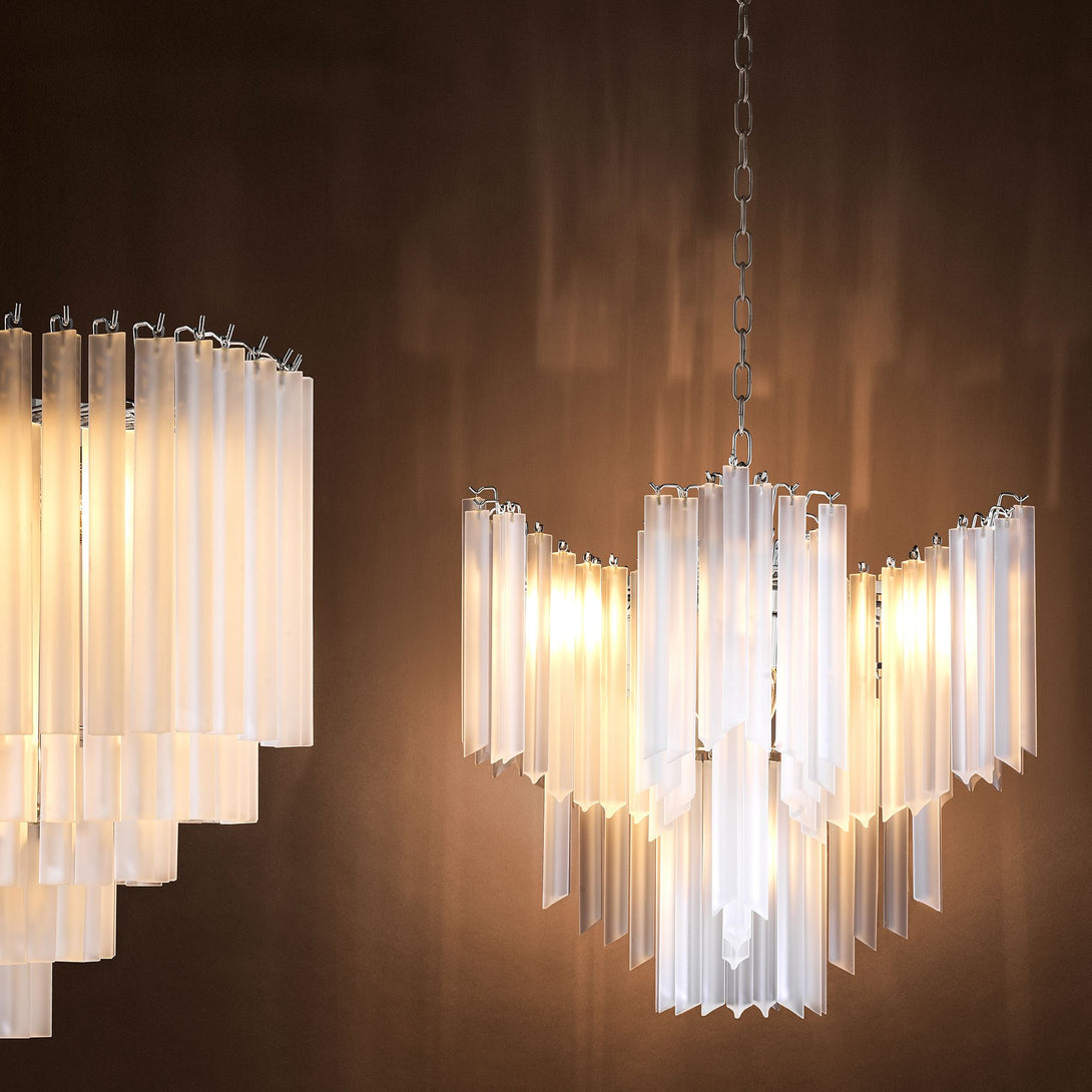 Pulsar Modern Glass Chandelier - [Nickel]