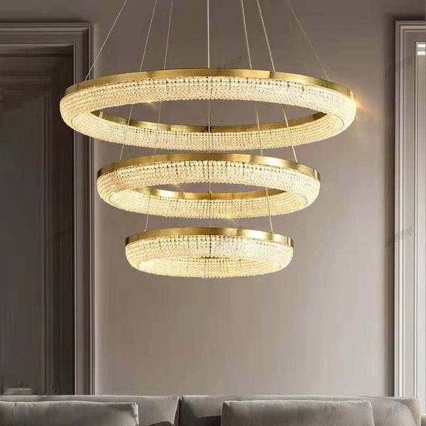 Dazzle Three-Tier Crystal Ring Chandelier D32''