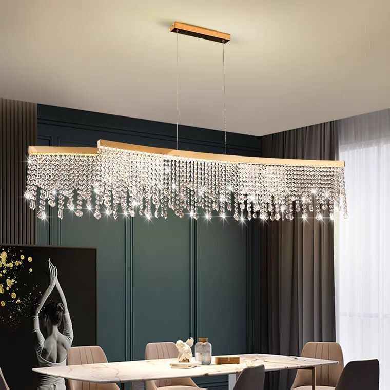 Bright long chandelier