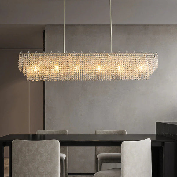 Fianio Crystal Rectangle  Chandelier for Dining Room