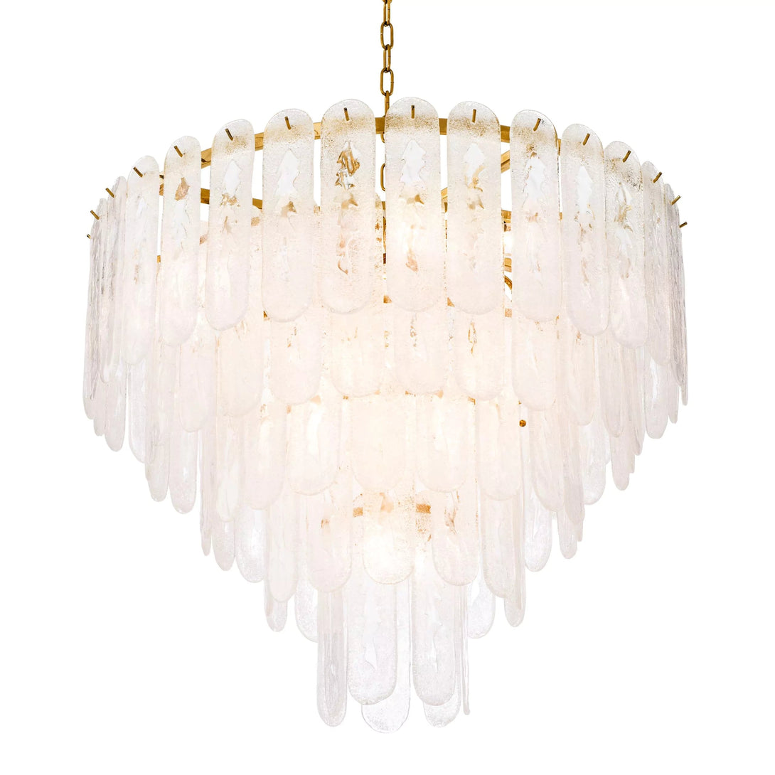 Riveria Modern Chandelier - (Gold Finish | Frosted Glass)