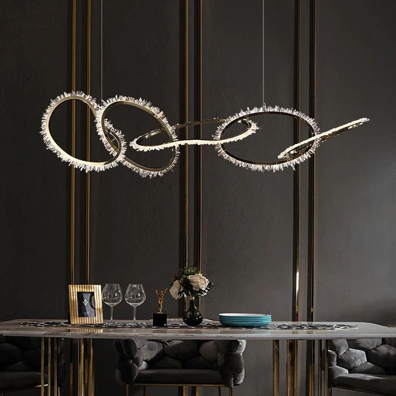 Rock Crystal Irregular Round Chandelier