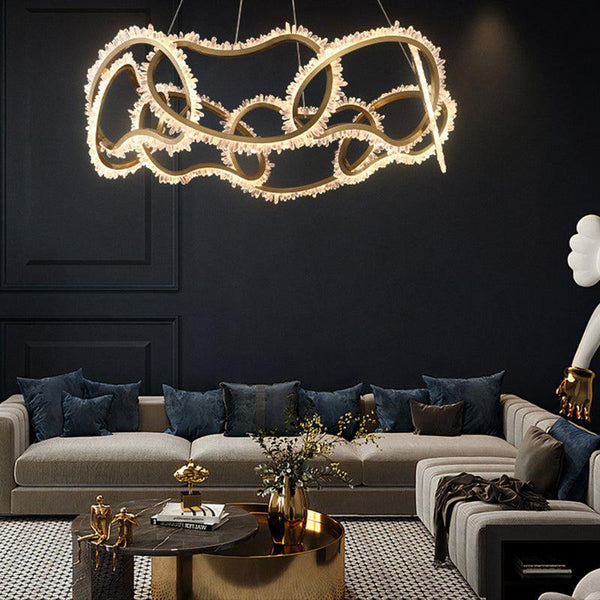 Rock Crystal Multi Ring Chandelier