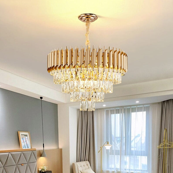 Veran multilayer Crystal Round Chandelier