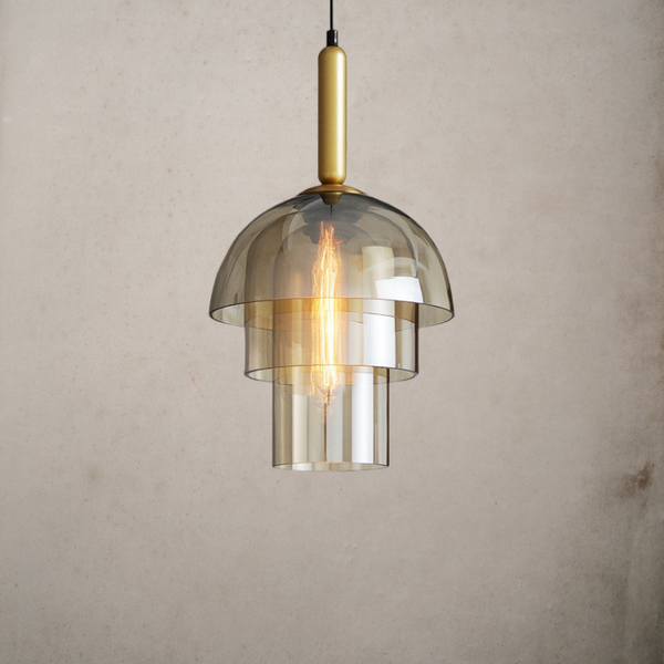 MODERN TIERED GLASS PENDANT LIGHT - 3 lAYER