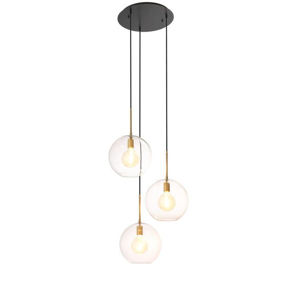 Tango 3-Light Modern Brass Chandelier - [Brass/Bronze] 