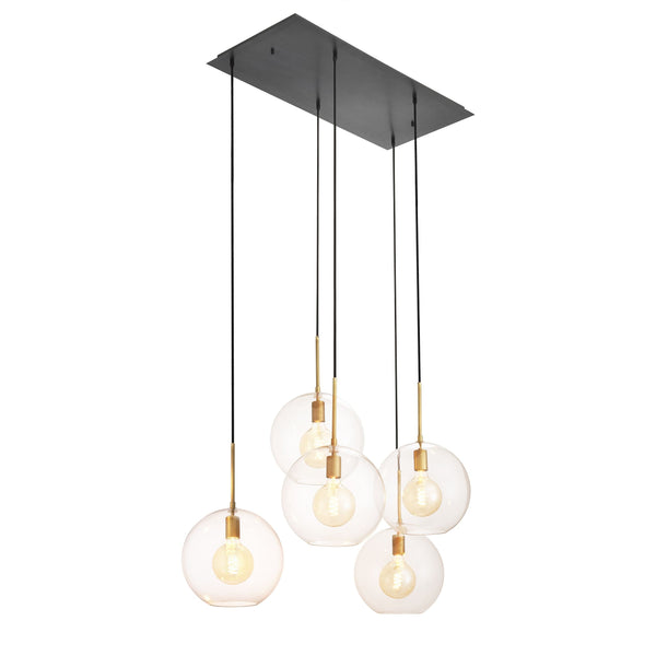 Tango 5-Light Modern Brass Chandelier - [Brass/Bronze]