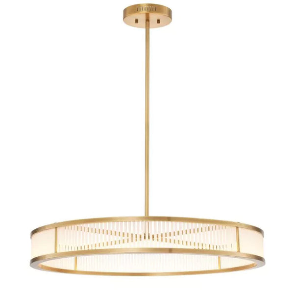 Daming  L Modern Brass Chandelier (Antique Brass & Frosted Glass) 