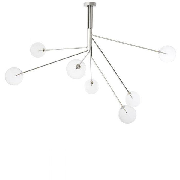 Topaz Modern Brass Chandelier - Nickel