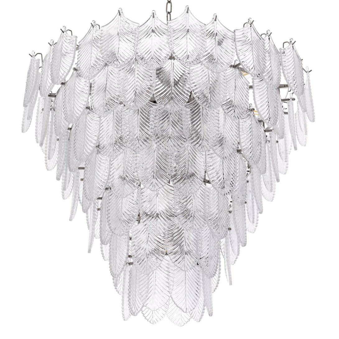 Verbier (S/L) Modern Chandelier - (Nickel Finish/Clear Glass)