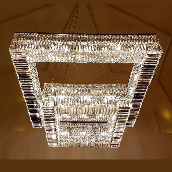 Victory Rectangle Modern Glass Chandelier - Luchiante.