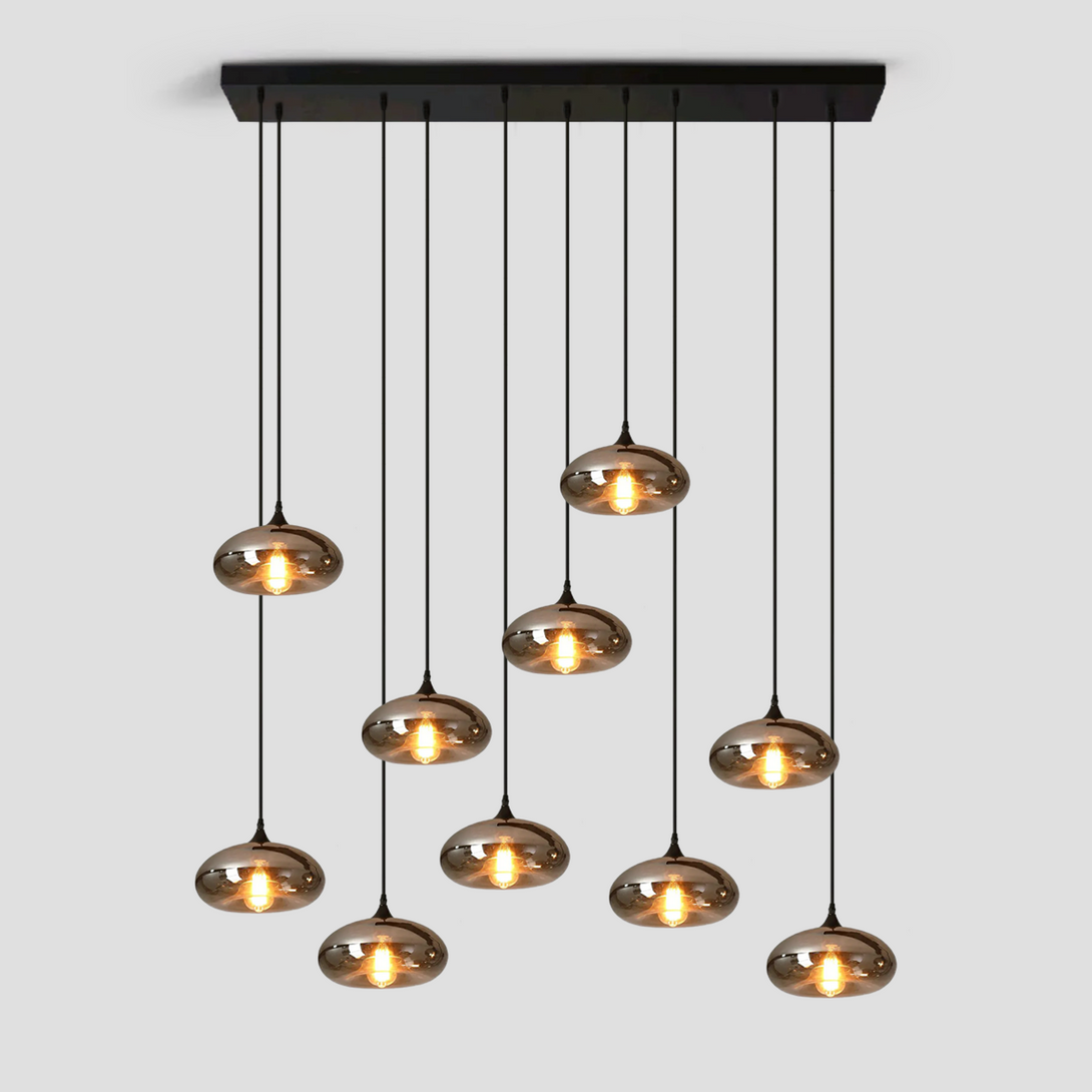 Nola Rectangular Multi-headed Glass Chandelier for Models Coffee, Dining Bar/Table Scandinavian 