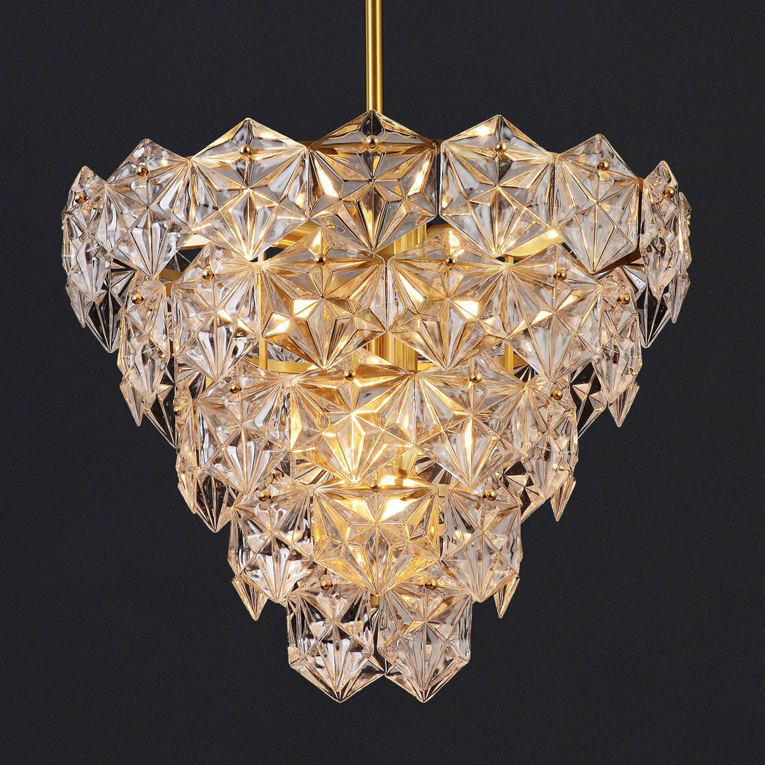 Diamond Mordern style Brass crystal glass chandelier