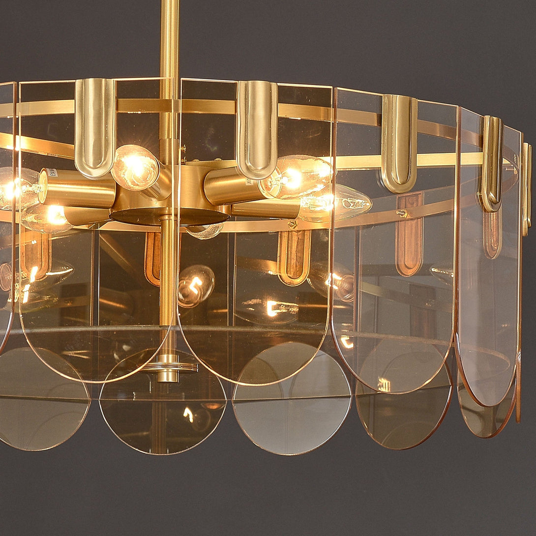 Evale Brass Glass Chandelier