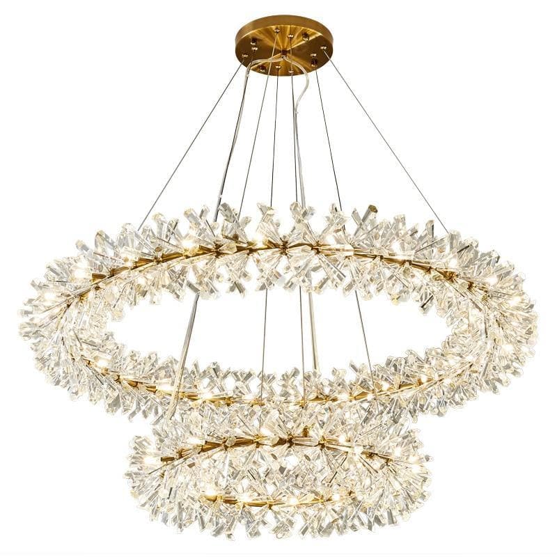 Modern Stylish Double Ring Crystal Chandelier