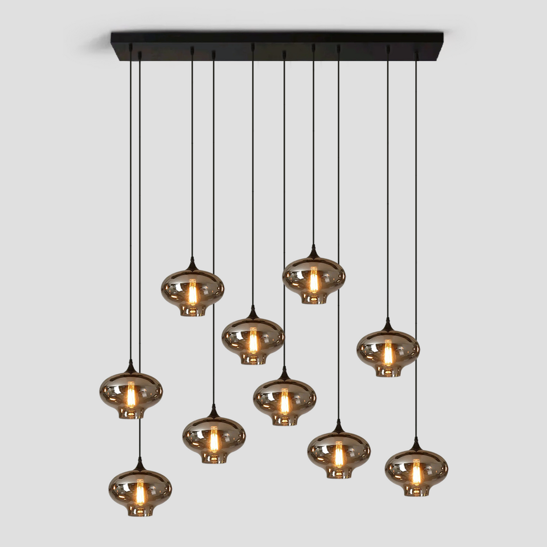 Nola Rectangular Multi-headed Glass Chandelier for Models Coffee, Dining Bar/Table Scandinavian 