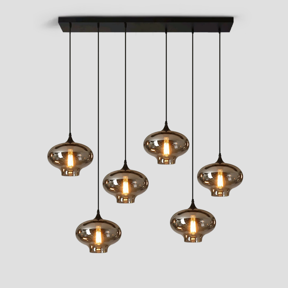 Nola Rectangular Multi-headed Glass Chandelier for Models Coffee, Dining Bar/Table Scandinavian 