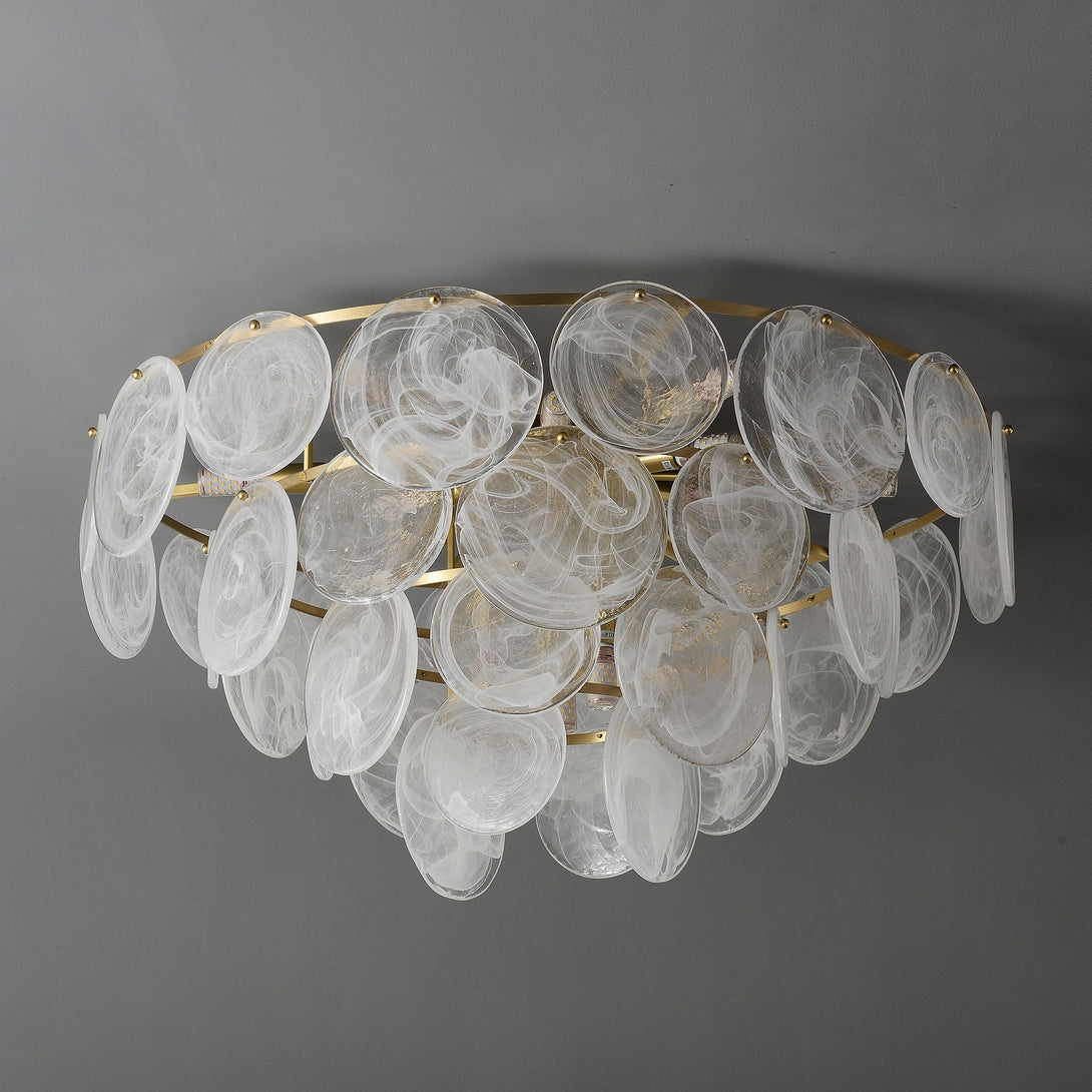 Mordern White circle style Round Crystal Chandelier