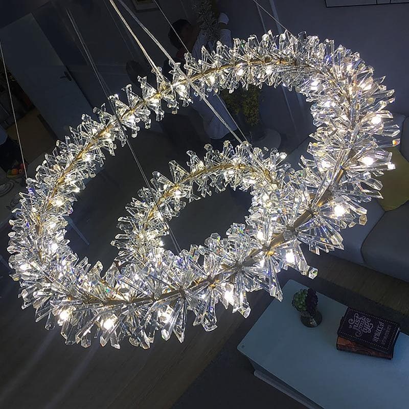 Modern Stylish Double Ring Crystal Chandelier