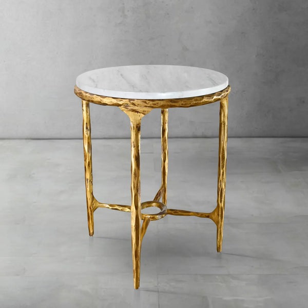 Thaddeus Round Marble Side Table 18" 22"