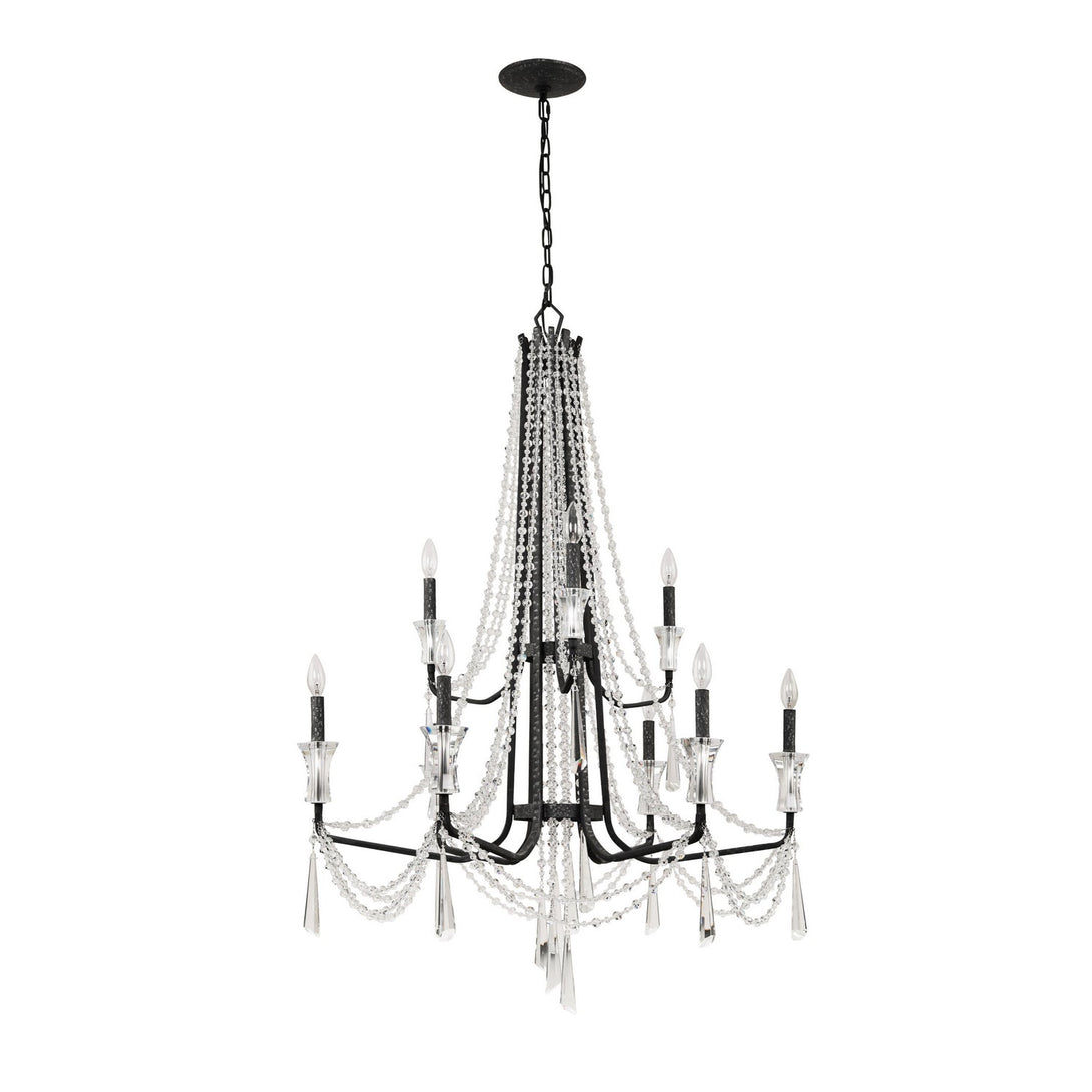 Baylor  Nine Light Chandelier In Onyx