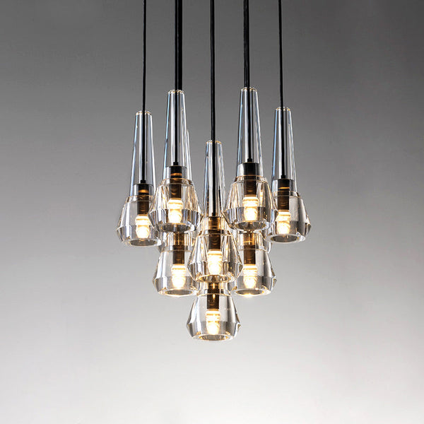 Modern Cone Crystal Pendant Chandelier