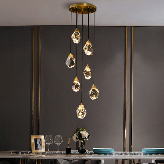 Stones Multiple Irregular Crystal Chandelier