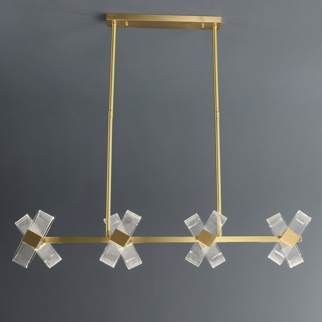 Gold Line Cross Chandelier