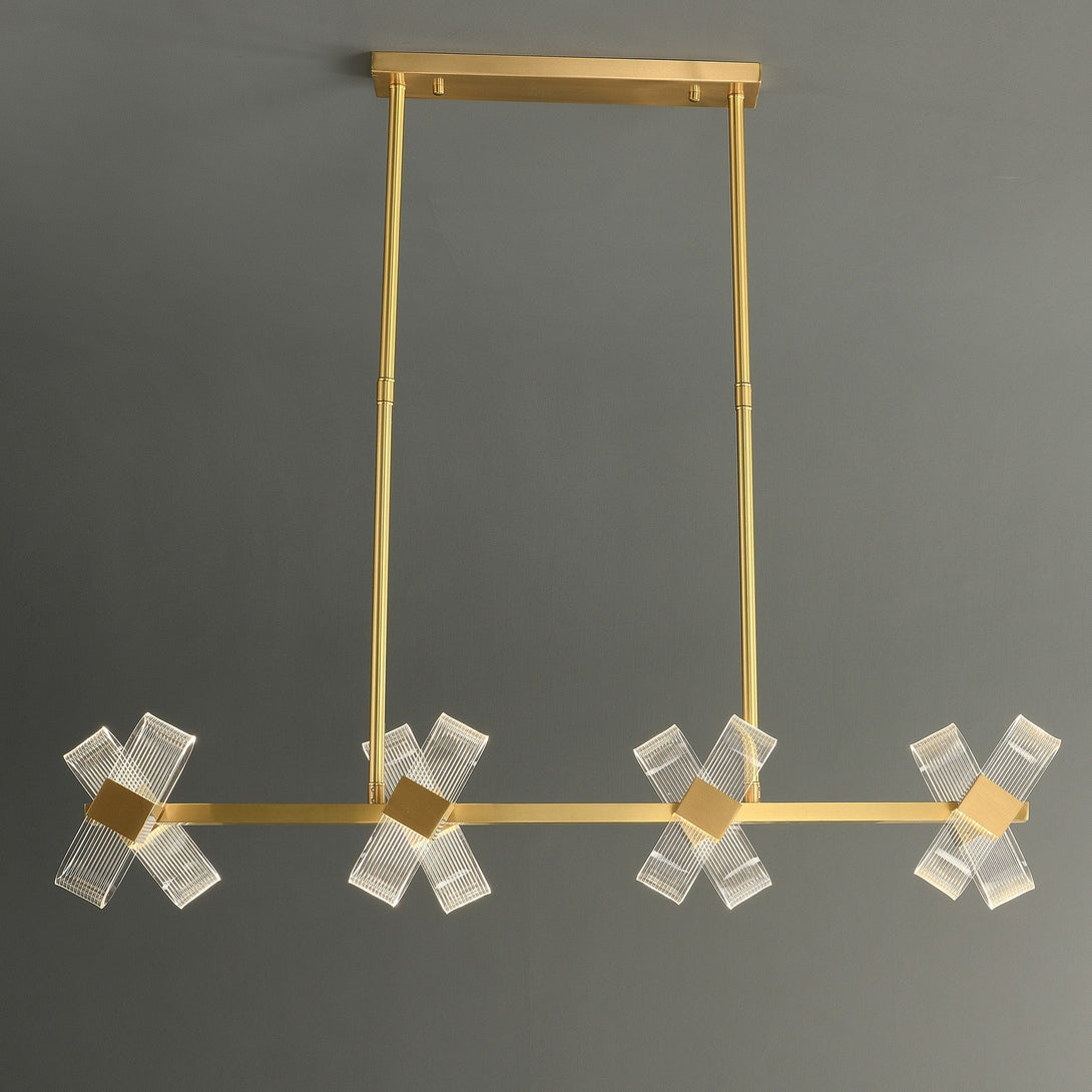 Gold Line Cross Chandelier