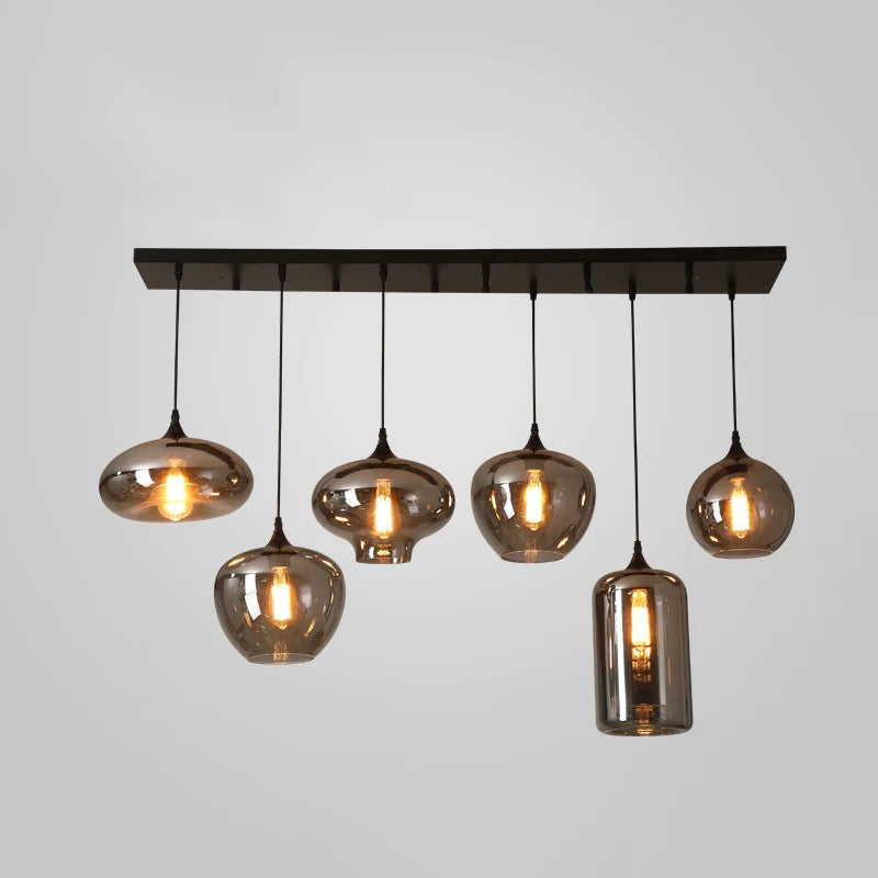 Nola Rectangular Multi-headed Glass Chandelier for Models Coffee, Dining Bar/Table Scandinavian 