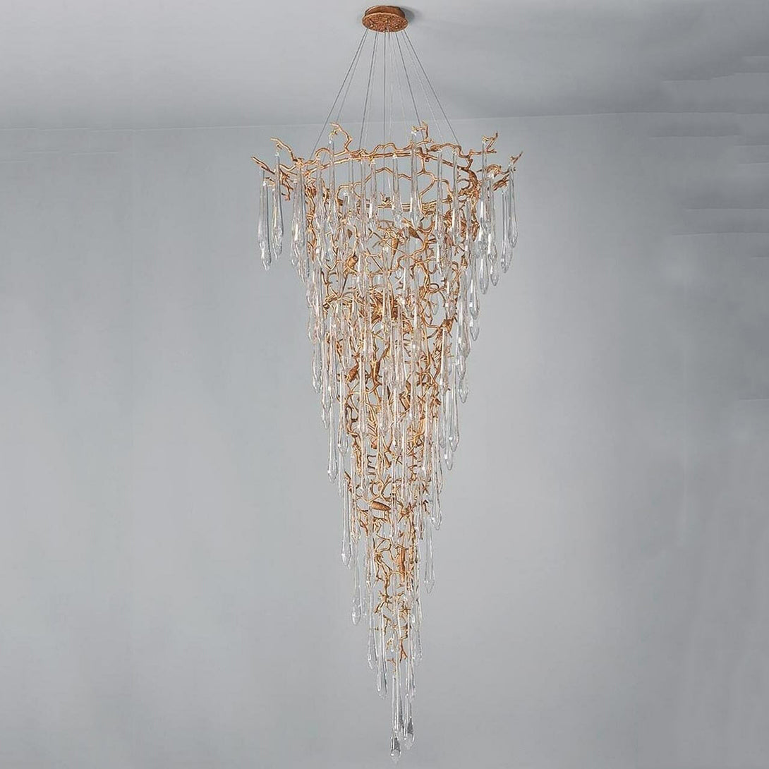 Ambos Crystal Droplet Branch Chandelier FOR Foyer